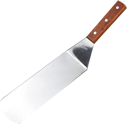 GIZMAC スケーターピザシャベル鉄板焼き木柄ステンレスターナー鉄板焼ヘラステーキベーキングツール火傷防止家庭用業務用餃子ターナー7cm