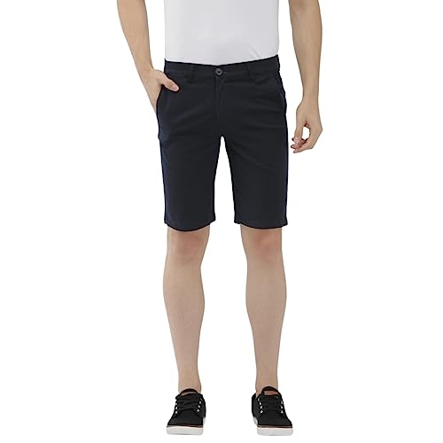 Image of The Indian Garage Co Men Slim Fit Solid Mid-Rise Woven Shorts