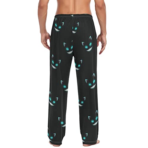 Black Cat Pajama Pants Cat Faces Men's Pajama Bottoms Lounge Sleepwear PJs Sleep Pants XL2