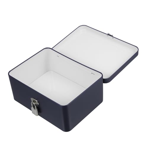 ABOOFAN Decorative Tin Cookie Jar with Lock Airtight Storage Container for Cookies Candy Sturdy Metal Design Unique Aesthetic for Kitchen Counter