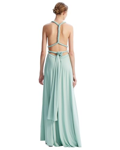 Image of Multi-Way Wrap Infinity Maxi Dress for Bridesmaids & Wedding Guest | 31 Colors for All Wedding Themes, One Size & Plus, 1 Dress for Any Events, Evening, Prom, Gala, Non-See-Through, Wrinkle-Free