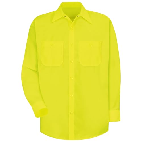 Image of Red Kap Men's Long Sleeve Industrial Work Shirt | Moisture Wicking Button Up, Wrinkle Resistance Fights Fading & Stains
