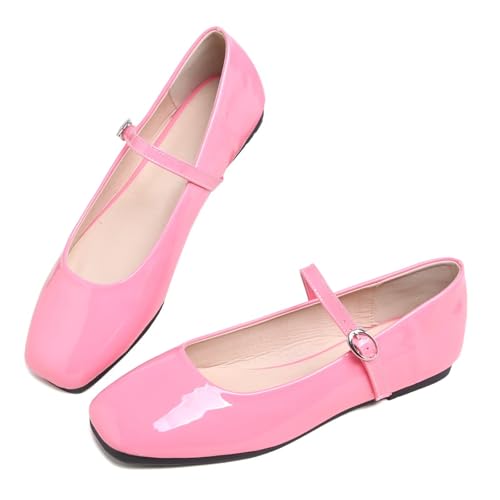 Image of LUXINYU Women's Slip on Flats,Classy Round Toe Solid Classic Mary Jane Ballet Dance Shoes Soft Comfortable PU Flat Shoes