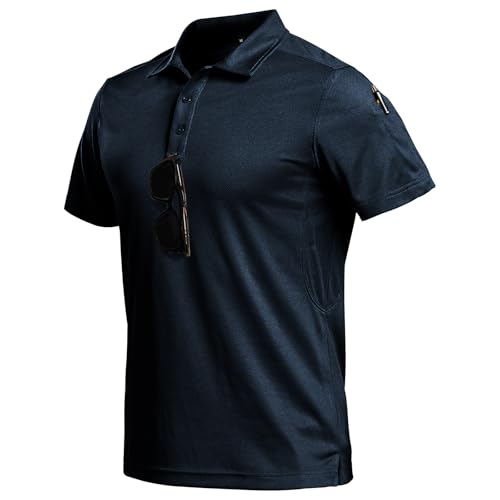 Nimaiple Poloshirt Herren Kurzarm Schnelltrocknend Atmungsaktiv Golf Poloshirts Wandershirt Arbeitsshirts Polohemd Herren Leichtgewicht Elastisch Funktionsshirt Sportshirts Tactical Shirt für Freizeit