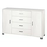 sarmog mobile 2 ante 4 cassetti h 86 cm colore bianco fiammato