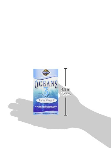 Image of Garden of Life Oceans 3 Beyond Omega-3 with OmegaXanthin, EPA, DHA Supplements, Fish Oil with 1200 mg Omega 3, Astaxanthin & Brown Seaweed Extract - 60 Softgels, (Pack of 2)