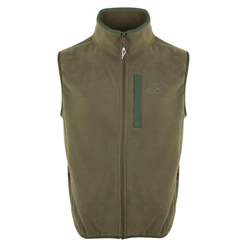 Image of Drake Waterfowl Camp Fleece Durable Moisture-Wicking Lightweight Breathable Full-Zip Casual Outdoor Hiking Vest with Pockets