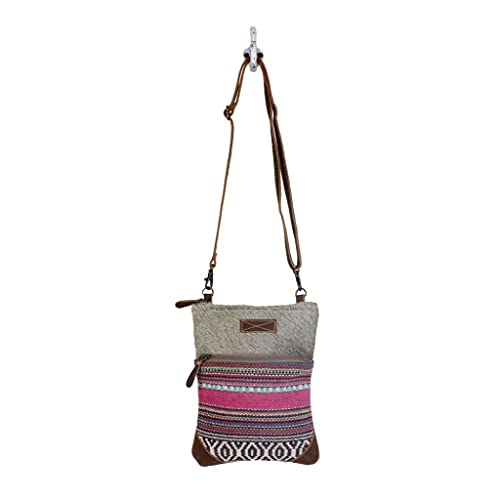 Myra Bag Simple Sober Small & Crossbody Bag Upcycled Cotton & Hair Leather S-29104