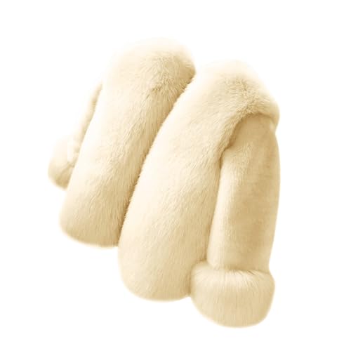 Kids Girls Fleece Open Front Coat Solid Color Long Sleeve Thicken Plush Jacket Warm Comfy Clothes for Toddler Girls