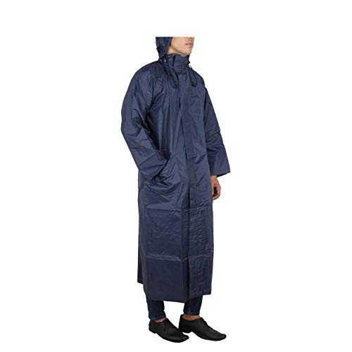 Image of Rain Coat Men's Women's Black Colour Long Rain Coat with Cap and Cover