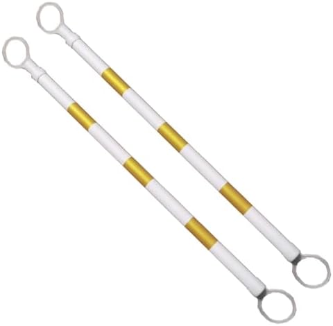 Adjustable Traffic Cone Barrier with Reflective Sheeting - Retractable 47-78 Inch Temporary Safety Divider for Outdoor Use - 6 Pcs Black & White Warning Cones