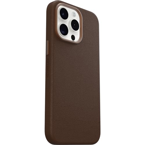 Image of OtterBox iPhone 15 Pro Max Symmetry Series Cactus Leather for MagSafe - Rich Adobe (Brown), Snaps to MagSafe, Ultra-Sleek, Raised Edges Protect Camera & Screen