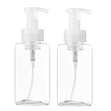 FELTECHELECTR Botellas Dispensadoras de Jabón Líquido Dosificador de Espuma 2 Piezas 650 Ml Transparentes Reutilizables para Baño y Cocina Botella Vacía para Gel y Champú