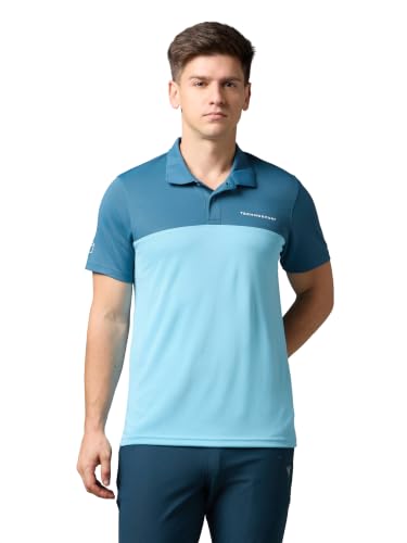 Image of TECHNOSPORT Men's Slim Fit Half Sleeve Polo T-Shirt with Collar, TECHNOCOOL+ Quick Dry Moisture Wicking Polo Tee for Gym Sports Golf and Casual Wear