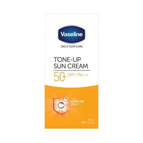 Vaseline Tone-Up Sun Cream, Brighten + Moisturize + Protect against UV Rays, Facial Moisturizer with SPF 40, 50 ML