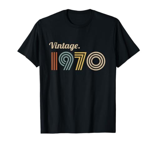 Año de nacimiento de estilo retro vintage de 1970 - Cumpleaños de hito Camiseta