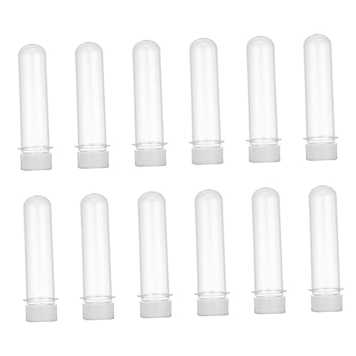 LIFKOME 12 Pack 40ml Test Tube Bottles Candy Tube Storage Plastic Leakproof for Face Masks Bath Salts Sample Preservati