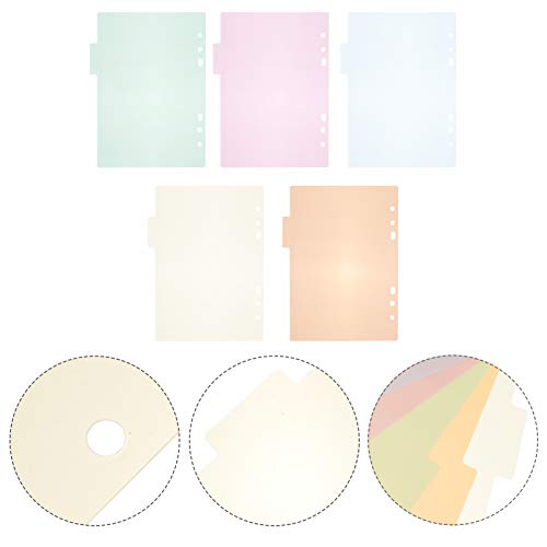 NUOBESTY 10 divisórias de plástico para fichário, separadores de índice A4, divisórias multicolorida