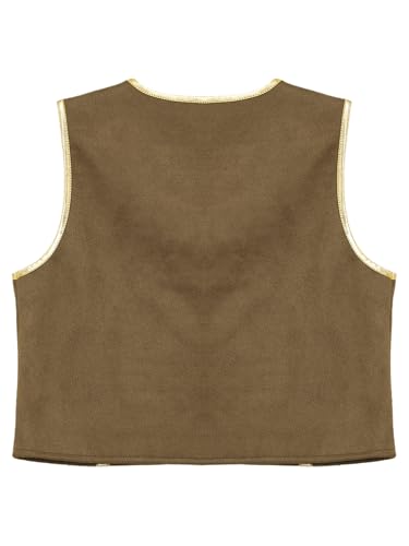 Hansber Kids Boys Medieval Pirate Shirts Renaissance Vintage Waistcoat Tops Vest for Halloween Party2