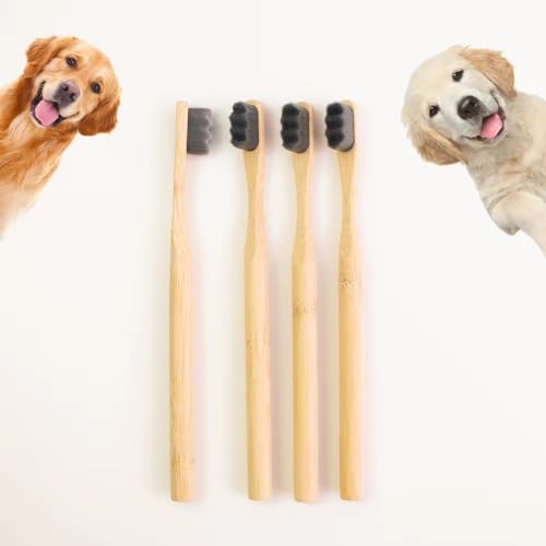 Image of DR PERFECT Ultra Soft Bristle Eco-Friendly Bamboo Dog Toothbrush, for Sensitive Gum Dog with Teeth Cleaning