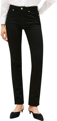 Tommy Hilfiger Vaqueros Mujer Slim Talle Medio, Negro (Black), 25W/28L