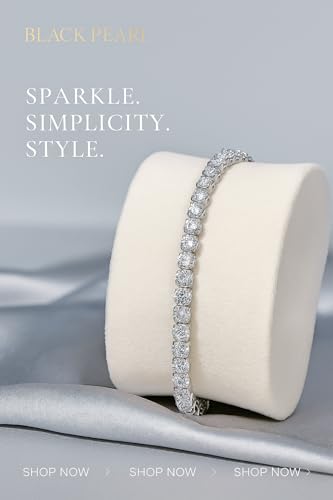 Image of BLACK PEARL Elegant Style Tennis Bracelet with Multicolour Zirconion Stones, Gold and Silver-Toned Bracelet For Women & Girls