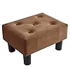 Poofzy small foot stool ottoman velvet ottoman foot rest with legs rectangle footstool ottomans for couch ottoman foot stools for living room entryway brown  urban country home decor
