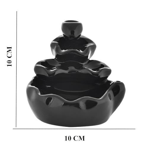 Image of Ceramic Backflow Smoke Fountain Incense Holder for Home Decor Gifts with 20 Smoke Cones by Craftam