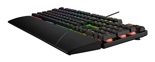 Image of ASUS ROG Strix Scope II Gaming Keyboard, pre-lubed ROG NX Storm clicky Mechanical switches, Sound-dampening Foam, PBT doubleshot keycaps, Streaming hotkeys, Multi-Function Controls, Wrist Rest
