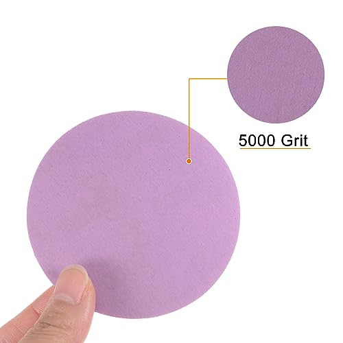 uxcell 40pcs 5000 Grit Purple Sanding Discs 3 Inch Hook and Loop Aluminum Oxide Orbital Sanding Pads Paper Wet Dry Polish for Metal Woodworking Drywall - Image 4