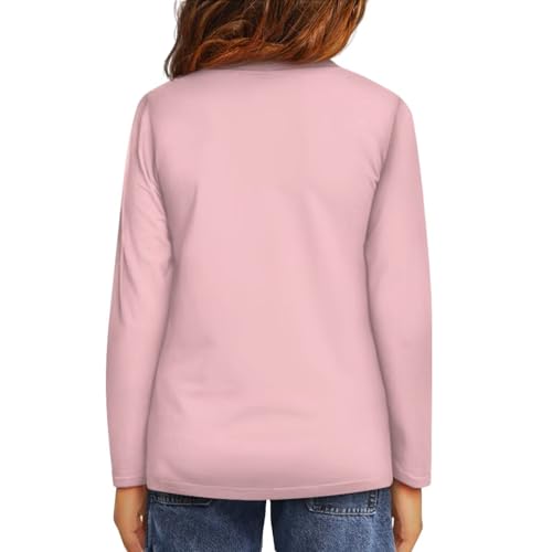 Image of Girls Basic Tee Shirts Outdoor Long Sleeve Shirt Winter Clothes Size 3-16 Top Fall Clothes Gift for Holiday