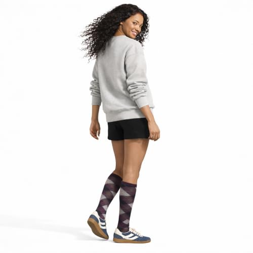 Image of Couver Women's Argyle Knee High Socks - Soft Acrylic Over the Calf Tube Style Socks for Casual Athletic - One Size