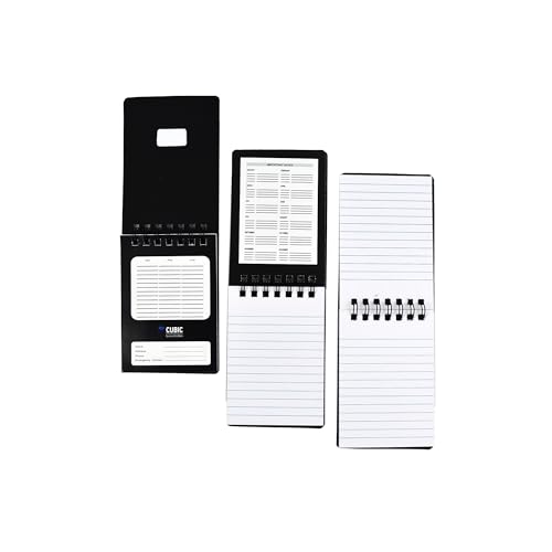 Image of Cubic A7 Wiro Pocket Notebook - Pack of 12 (Black) | Spiral-Bound, Compact & Durable Notepad for Office, School & Daily Use