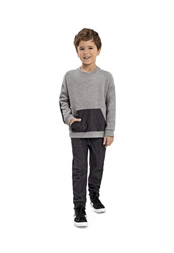 Conjunto Infantil Casaco e Calça Moletom Quimby Meninos, Cinza, 06