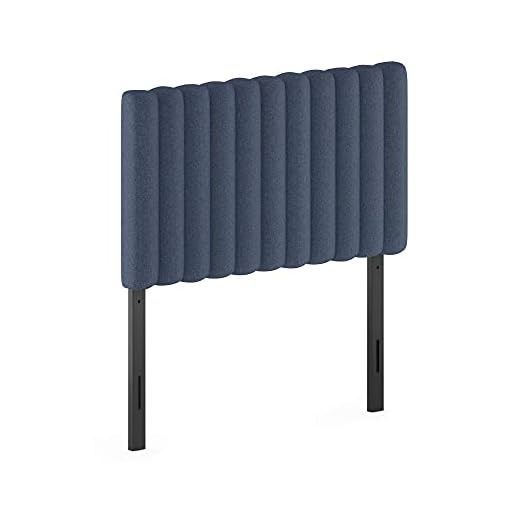 Furinno Roanne Upholstered Tufted Headboard, Twin, Denim