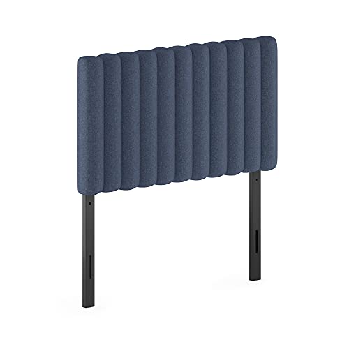 Image of Furinno Roanne Upholstered Tufted Headboard, Denim, Twin | Wooden Headboard, Bed Frame Mount Head Board, Easy Assembly, for Bedroom, Dorm