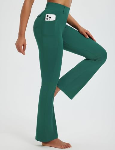 baleaf Women's Yoga Pants with 4 Cargo Pockets Scrunch Workout Flare Leggings High Waist Casual Gym Bell Bottom2