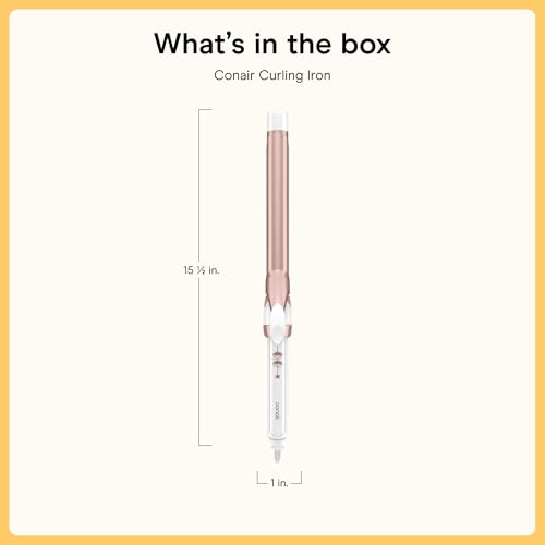 Image of Conair Double Ceramic 1 in. Extra Long Barrel Curling Iron | Extra-long 7.5-in. Barrel (1 in.) Speeds Up Styling on Medium and Long Hair, White /Rose Gold, CD708L