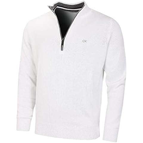 Pull Calvin Klein 1/2 Zip Blanc Cover