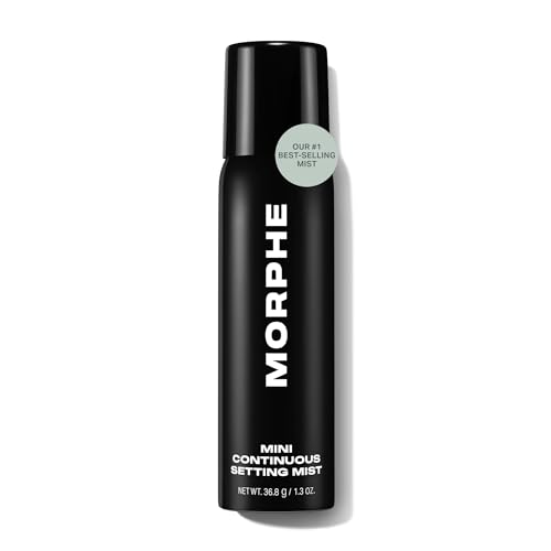 Morphe Mini Continuous Setting Mist - Micro-Fine, Travel Size Makeup Setting Spray with a Natural Radiant Finish - Helps Makeup Resist Caking or Fading & Increases Wear of Foundation (1.3 oz)