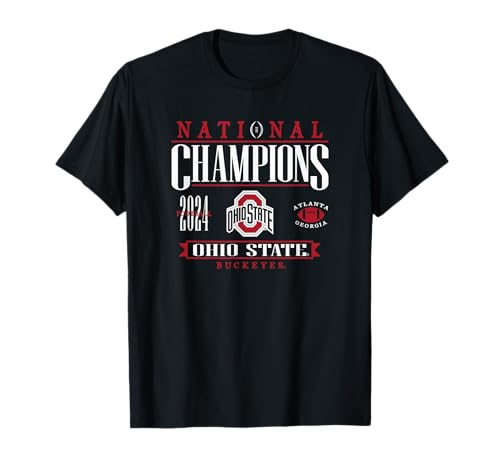 Ohio State Buckeyes National Champs 2024 CFP Icon Black T-Shirt