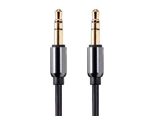 Cable auxiliar 3.5 mm TRS Monoprice 1 pie negro miniatura 3