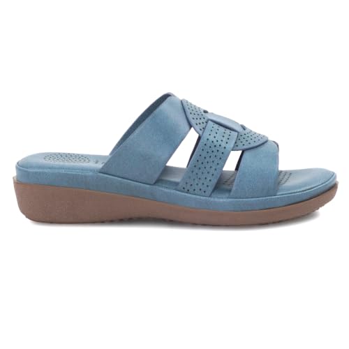Image of Moshun Criss Cross Sandals for Women & Girls | Multi Strap & X Strap Flat Sandals, Bounce Back Technology Footbed with Adjustable Strap, Anti-Slip Sole | Lightweight Daily Wear Casual Slip-On Sandals