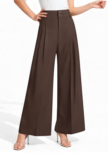 Image of PRETTYGARDEN Women's High Waisted Wide Leg Dress Pants