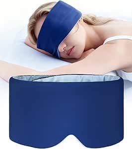 Silk Sleep Mask, Soft Sleep Mask, Large for Men and Women, Eye Mask with Adjustable Strap, Sleep Mask, Light Blocking Sleeping Mask for Break Travel, Blocks Light