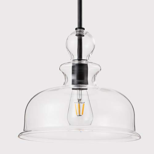 Dome Glass Pendant Light Vintage Farmhouse Pendant Lighting with Clear