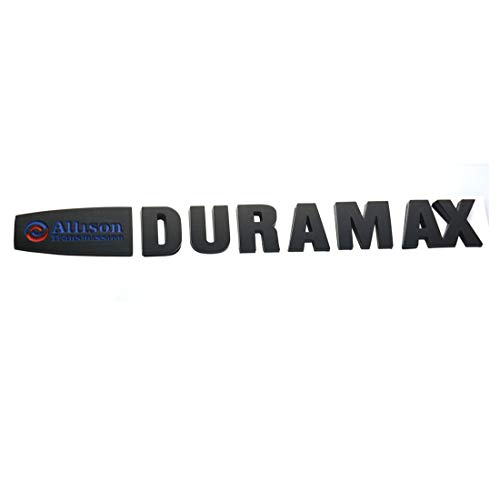 Image of Aimoll 2pcs Allison Duramax Badges Emblems Replacement for Silverado 2500 3500hd (Black 2)