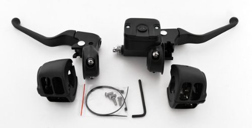 DEMONS CYCLE Black Hand Controls for Softail Single Disc 9/16 Harley Handlebars 96-up