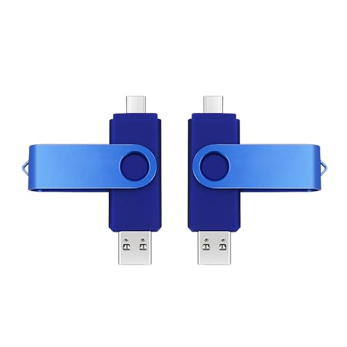 Image of 2 Pack 128GB Pen Drive USBC 2 in 1 USB Flash Drive for Computer and Phone