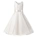 Produktbild LSHEL Kinder Mädchen Brautjungfer Festlich Hochzeit Kleider Abendkleid, Champagner, 116(Label:120)